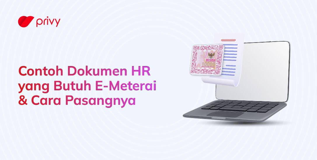 laptop dengan dokumen dan meterai