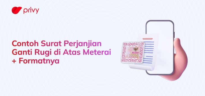 tangan memegang HP dengan meterai dan surat